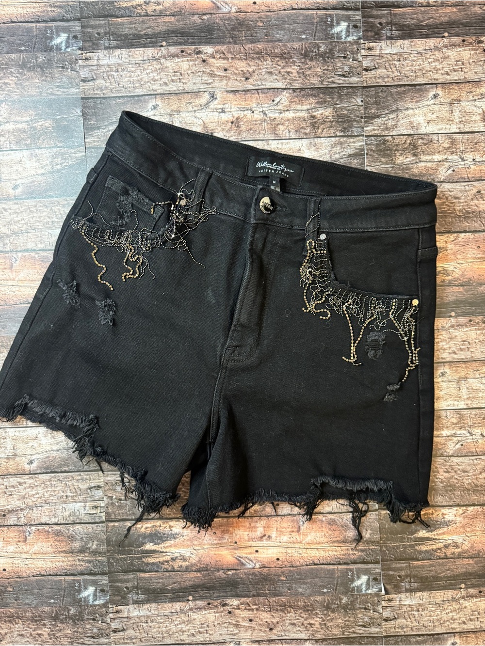 Risen Jeans Black Denim Shorts